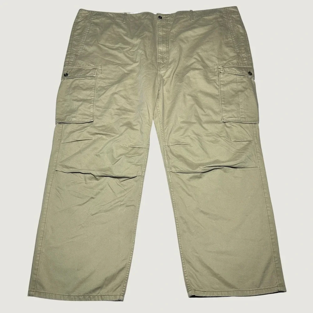 NEW Levi's Cargo Pants Mens 52x29 Big & Tall Loose Fit Cotton Twill Khaki Tan